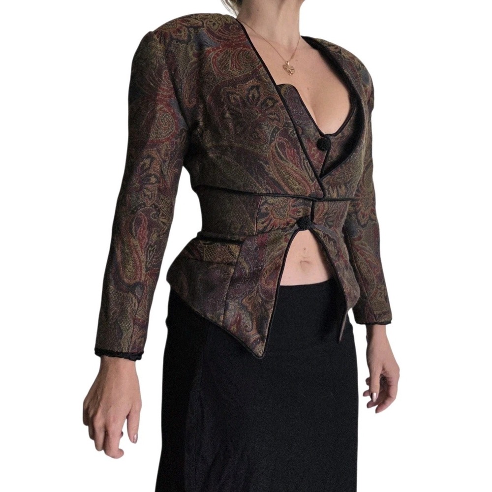 Vtg Pasley Blazer Renaissance Victorian Jacket Corset Set Sz 4 Castlecore Whimsi